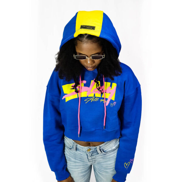 Slay All Day Oversize Crop Top Hoodie - Image 3