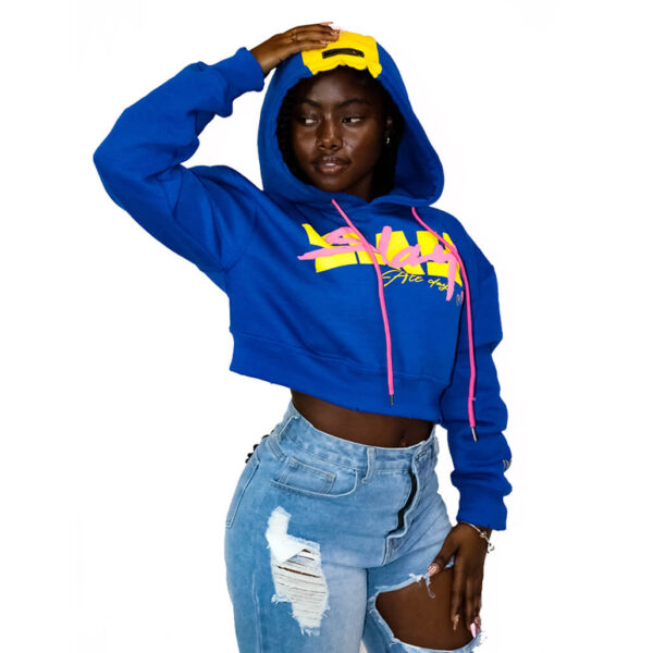 Slay All Day Oversize Crop Top Hoodie - Image 5