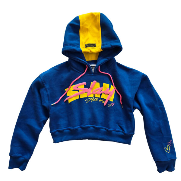 Slay All Day Oversize Crop Top Hoodie